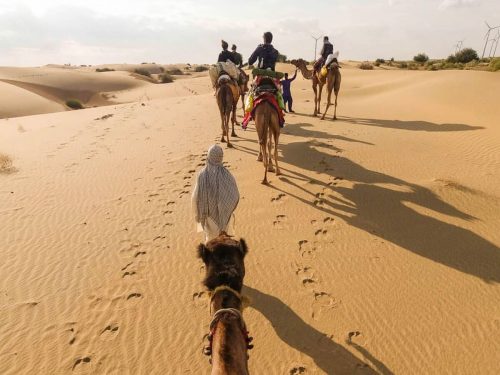 Desert safari in Jaisalmer on camel's back